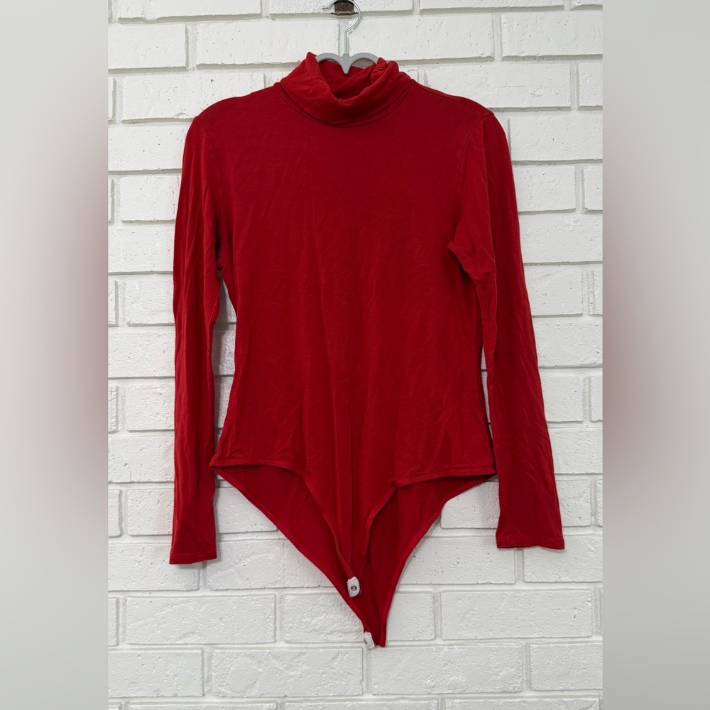 Best Cody Red Turtleneck Long Sleeve Bodysuit Size L